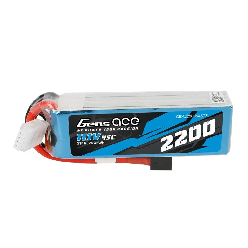 Gens Ace 2200mAh 11,1V 45C 3S1P Lipo Akkupack mit EC3/XT60/T-Stecker - LiPo24.de