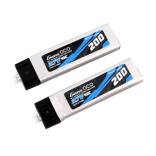 Gens Ace 200mAh 3.7V 45C 1S1P Lipo Akku (2 Stück)   LiPo24.de