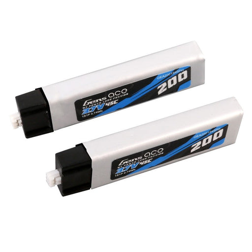 Gens Ace 200mAh 3.7V 45C 1S1P Lipo Akku (2 Stück)   LiPo24.de