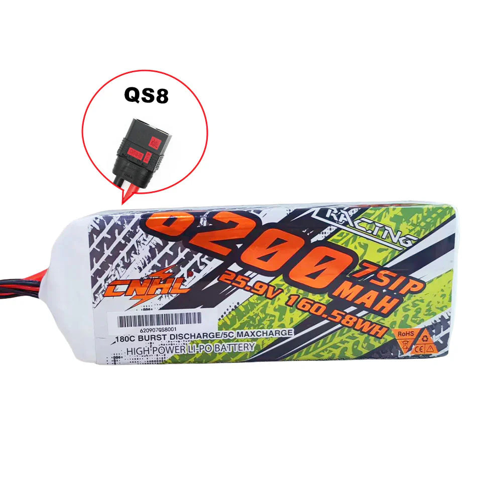 CNHL Racing Series 7S 6200mAh 25,9V 90C Lipo-Akku mit QS8-Stecker