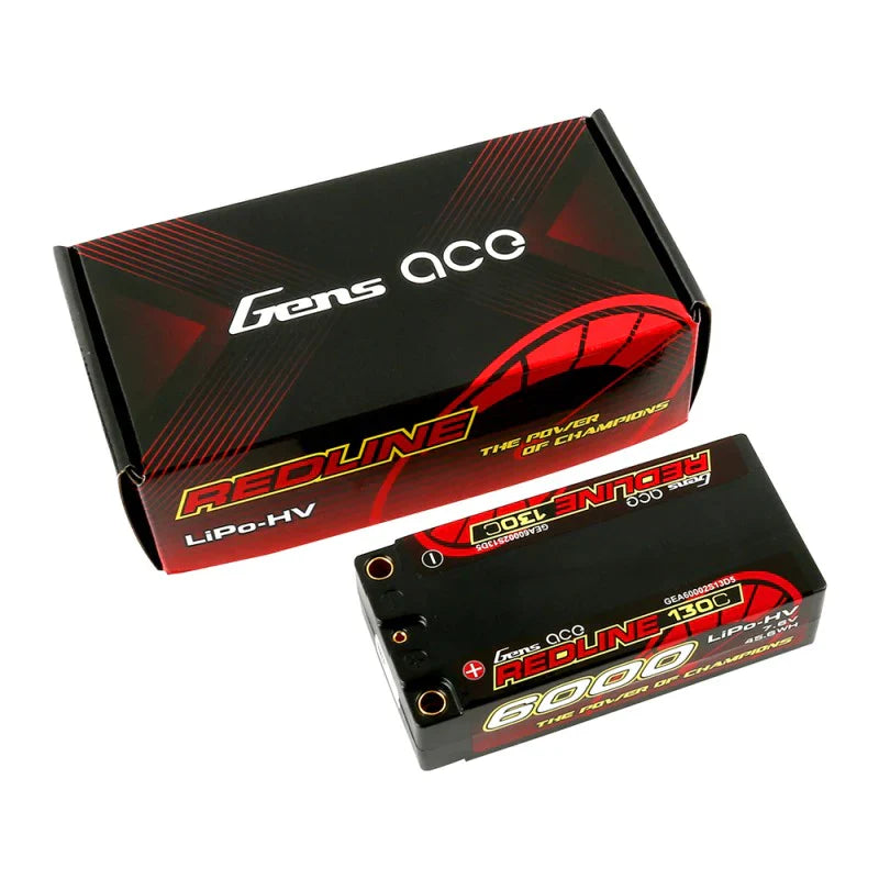 Gens Ace Redline Serie 6000mAh 7,6V 130C 2S2P HardCase 65# HV Shorty Lipo Akku - LiPo24.de