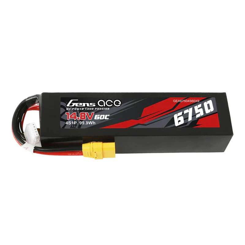 Gens Ace 6750mAh 14,8V 60 C 4S1P Lipo-Akku PC-Materialgehäuse mit XT90-Stecker - LiPo24.de