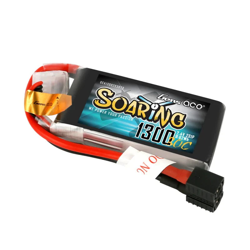 Gens Ace Soaring 1300mAh 7,4V 30C 2S1P Lipo Akkupack mit EC3/XT60/T-Stecker - LiPo24.de