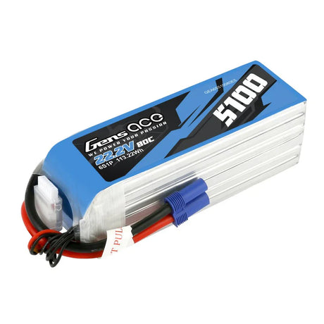 Gens Ace 5100mAh 80C 22,2V 6S1P Lipo-Akkupack mit EC5-Stecker - LiPo24.de