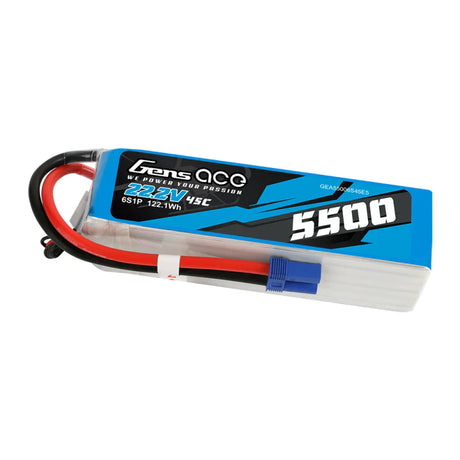 Gens Ace 5500mAh Lipo 22.2V 45C 6S1P Modellhubschrauberbatterien - LiPo24.de