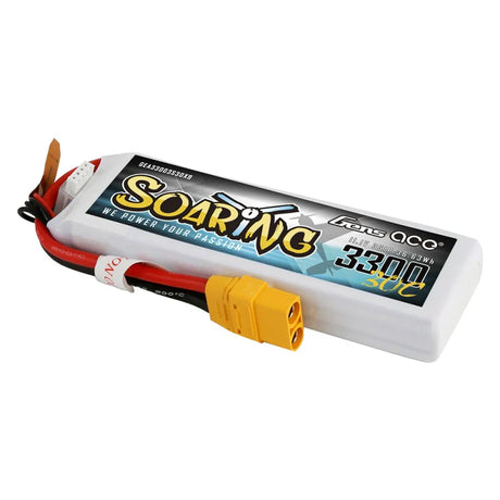 Gens Ace Soaring 3300mAh 11.1V 30C 3S1P Lipo Akkupack mit XT90 Stecker - LiPo24.de