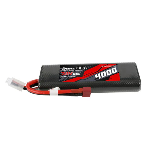 Gens Ace 4000mAh 2S1P 7.4V 60C HardCase 8# Auto Lipo Akku mit T Stecker   LiPo24.de