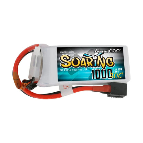 Gens Ace Soaring 1000mAh 11.1V 30C 3S1P Lipo Akkupack mit EC3/XT60/T-Stecker - LiPo24.de