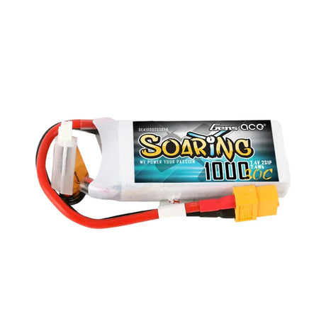 Gens Ace Soaring 1000mAh 7.4V 30C 2S1P Lipo Akkupack mit XT60 Stecker - LiPo24.de