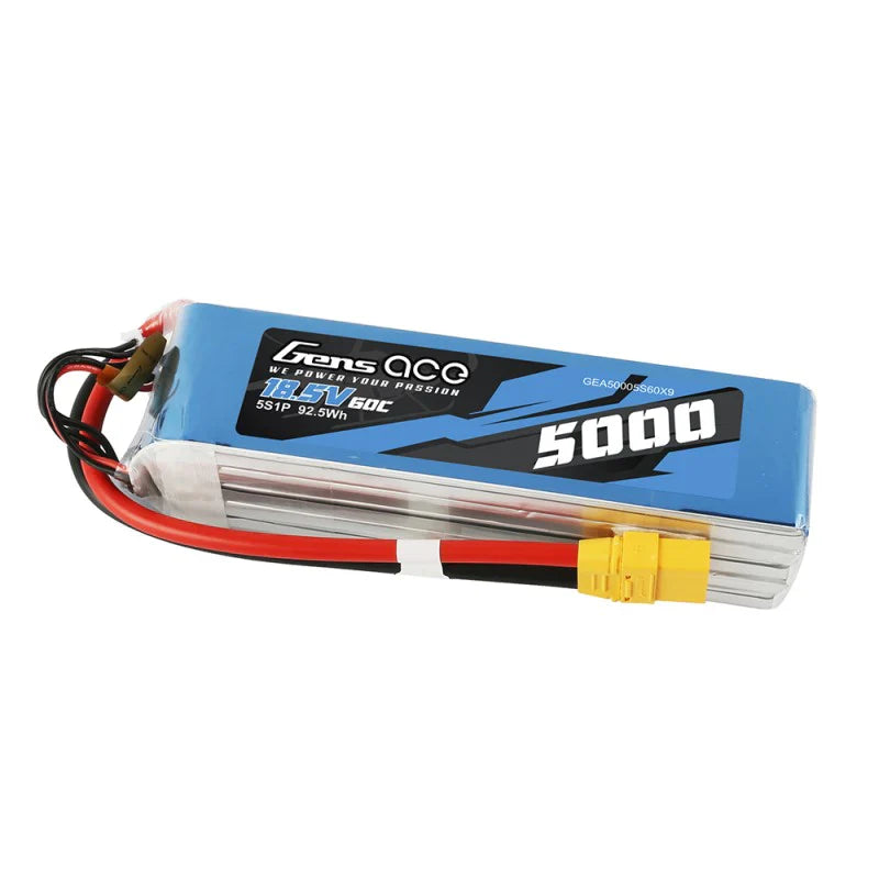 Gens Ace 5000mAh 18,5V 60C 5S1P Lipo-Akkupack mit XT90 - LiPo24.de