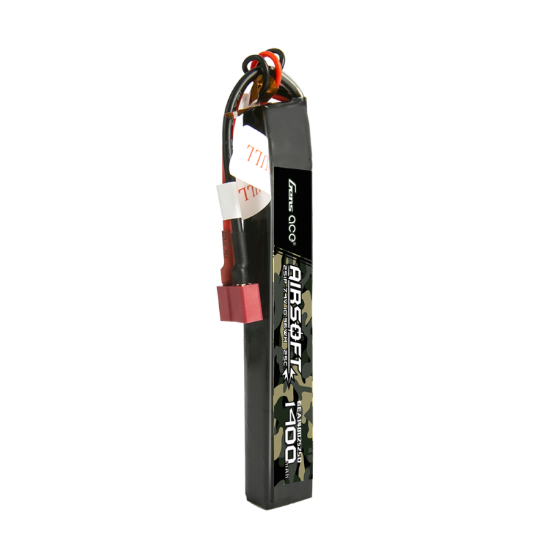 Gens Ace 25C 1400mAh 2S1P 7,4V Airsoft Gun Lipo Akku mit T-Stecker - LiPo24.de