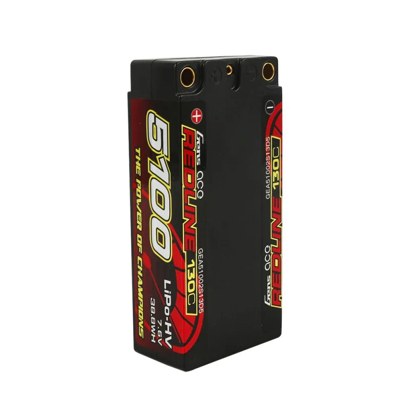 Gens Ace Redline Series 5100mAh 7.6V 130C 2S2P HardCase 65# HV Lipo Akku - LiPo24.de