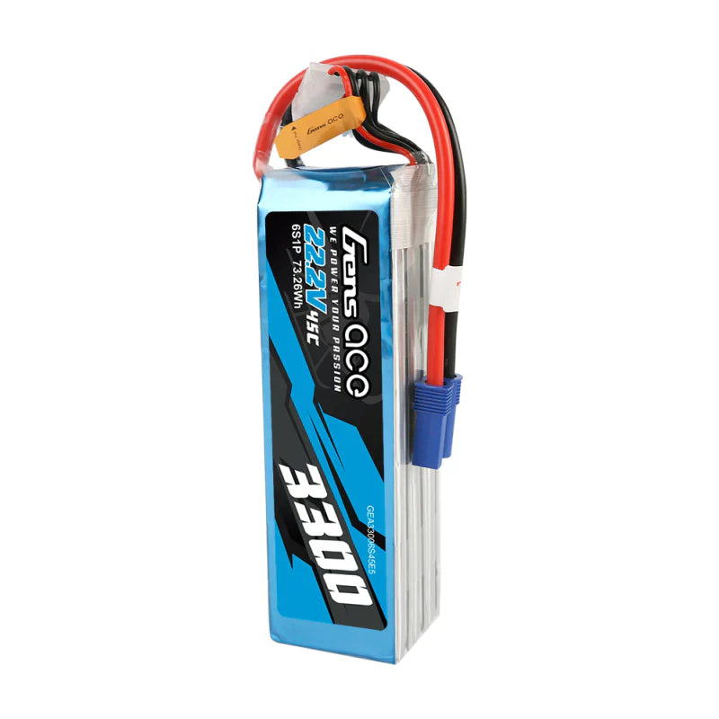 Gens Ace 3300mAh 22,2V 45C 6S1P Lipo Akku Pack mit EC5 Stecker - LiPo24.de