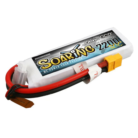 Gens Ace Soaring 2200mAh 7,4V 30C 2S1P Lipo Akkupack mit XT60 Stecker - LiPo24.de