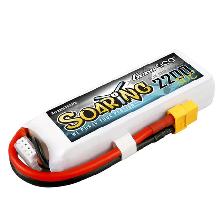 Gens Ace Soaring 2200mAh 11.1V 30C 3S1P Lipo Akkupack mit XT60 Stecker - LiPo24.de