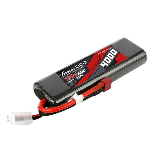 Gens Ace 4000mAh 2S1P 7.4V 60C HardCase 8# Auto Lipo Akku mit T Stecker   LiPo24.de