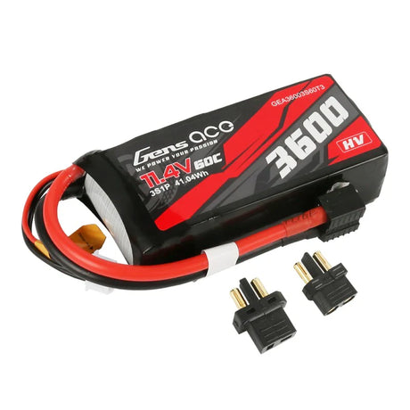 Gens Ace 3600mAh HV 11,4V 3S1P 60C Hochspannungs-Lipo-Akkupack mit XT60/T-Stecker - LiPo24.de