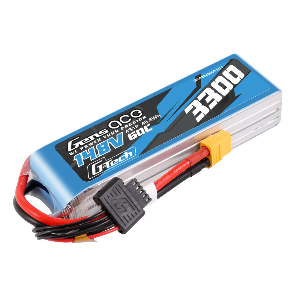 Gens Ace G-Tech 4S LiPo Akku 3300mAh 14,8V 60C 4S1P Lipo-Akkupack mit XT60-Stecker