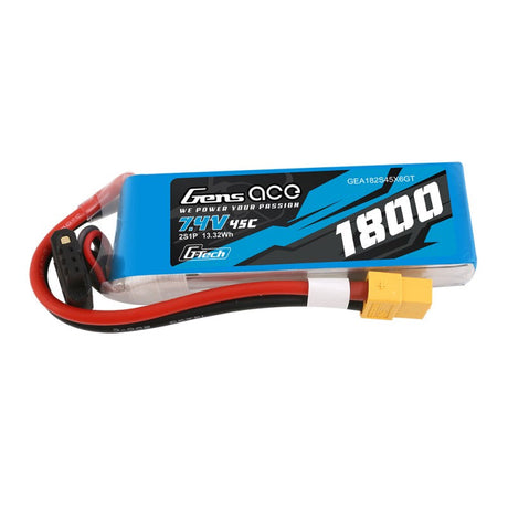 Gens Ace G-Tech 1800mAh 7,4V 45C 2S1P Lipo Akkupack XT60 Stecker - LiPo24.de