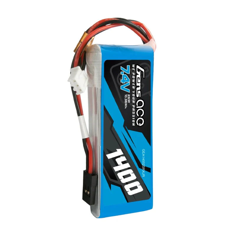 Gens Ace 1400mAh 7,4V 2S1P Sender Lipo Akkupack mit JR-Stecker - LiPo24.de