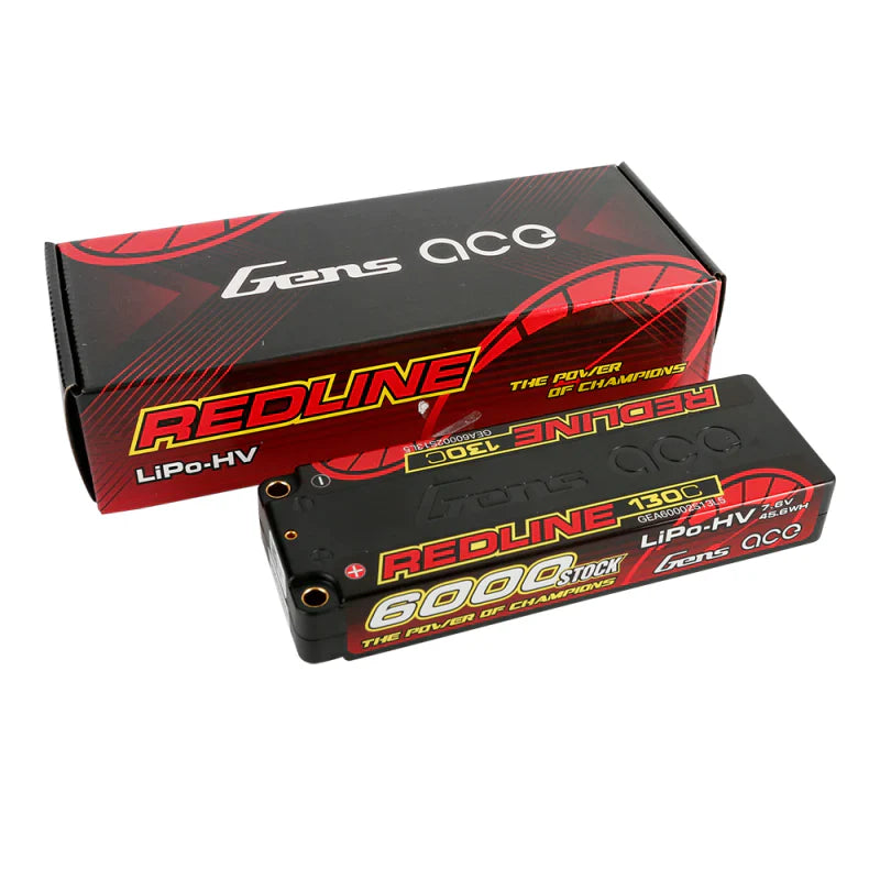 Gens Ace Redline Series 6000mAh 7,6V 130C 2S2P HardCase 57# HV Lipo Akku - LiPo24.de