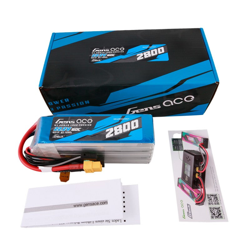 Gens Ace G-Tech 6S 2800mAh 22,2V 60C 6S1P Lipo XT60