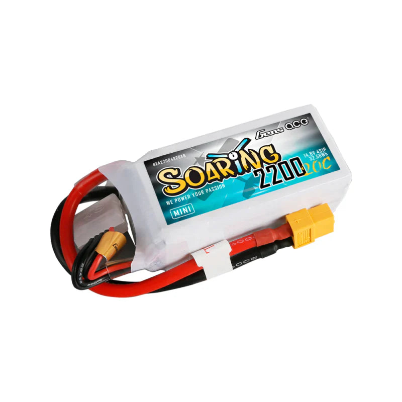 Gens Ace Soaring Mini 2200mAh 14,8V 20C 4S1P Lipo-Akkupack mit XT60-Stecker - LiPo24.de