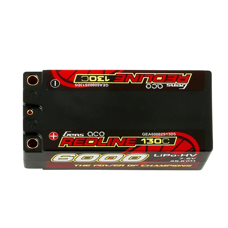 Gens Ace Redline Serie 6000mAh 7,6V 130C 2S2P HardCase 65# HV Shorty Lipo Akku - LiPo24.de