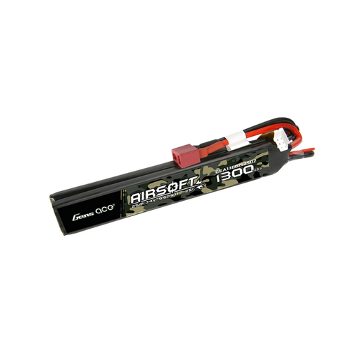 Gens Ace 25C 1300mAh 2S1P 7.4V Sattel Airsoft Gun Lipo Batterie mit T Stecker   LiPo24.de