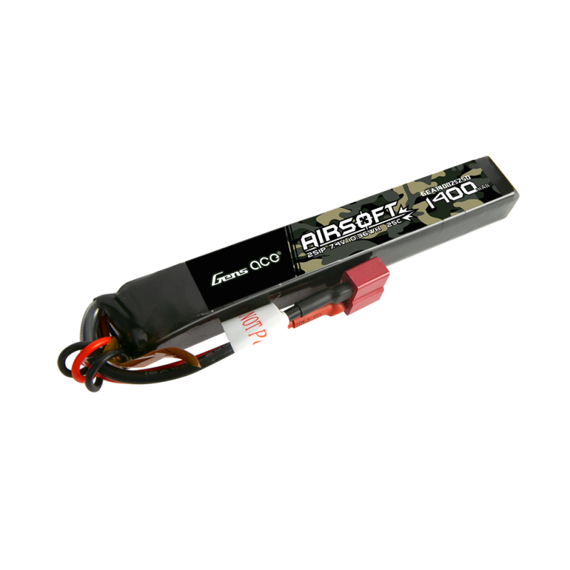 Gens Ace 25C 1400mAh 2S1P 7,4V Airsoft Gun Lipo Akku mit T-Stecker - LiPo24.de