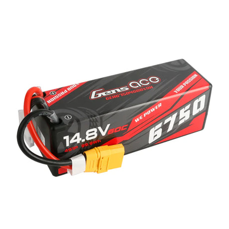 Gens Ace 6750mAh 14,8V 60C 4S1P HardCase Lipo Akku 14# mit XT90 Stecker - LiPo24.de