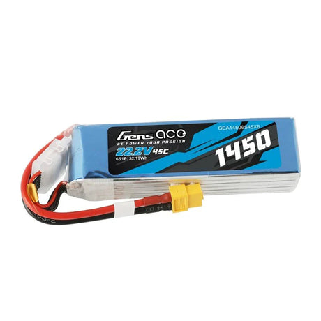 Gens Ace 1450mAh 22,2V 45C 6S1P Lipo-Akku - LiPo24.de