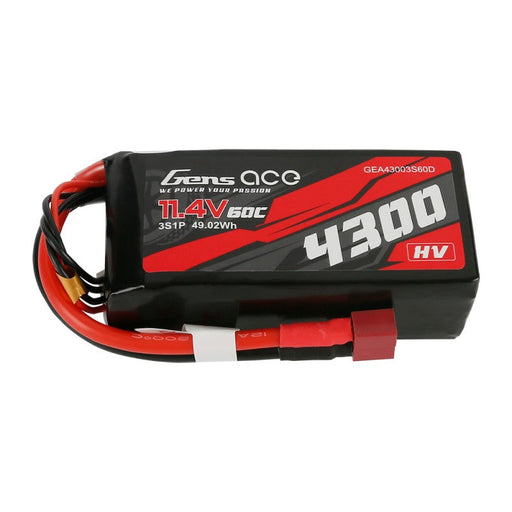 Gens Ace 4300mAh 3S1P 11,4V 60C Lipo Akku T Stecker   LiPo24.de