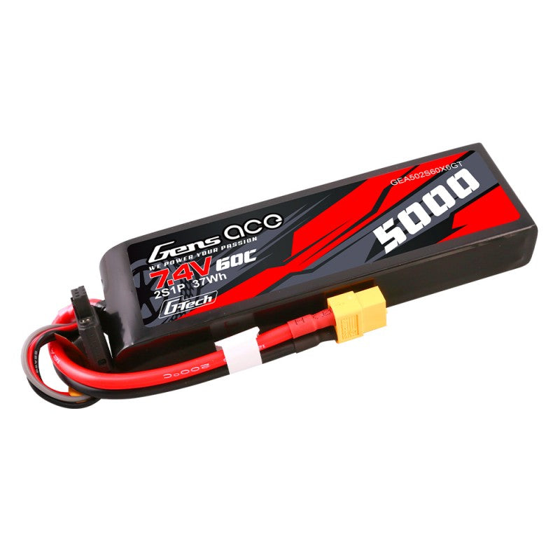 Gens ace G-Tech 5000 mAh 7,4 V 60 C 2S1P Lipo PC-Materialgehäuse mit XT60-Stecker