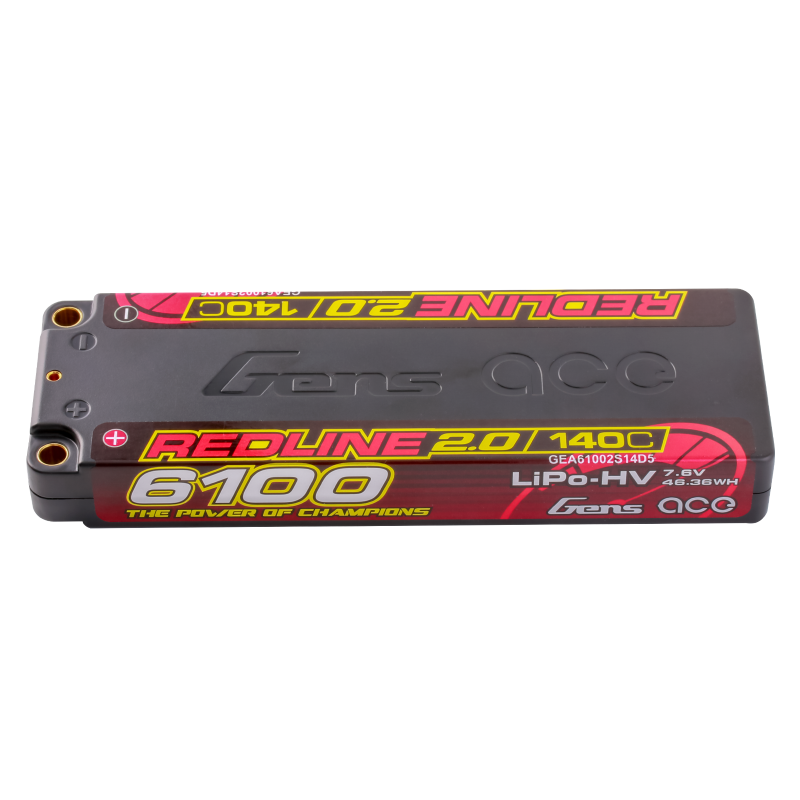 Gens ace Redline 2.0 Serie 6100 mAh 7,6 V 140 C 2S1P HardCase HV Lipo-Akku mit Hardcase 56#