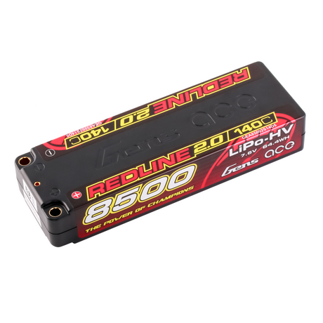 Gens ace Redline 2.0 Serie 8500 mAh 7,6 V 140 C 2S1P HardCase HV Lipo-Akku mit Hardcase 58#