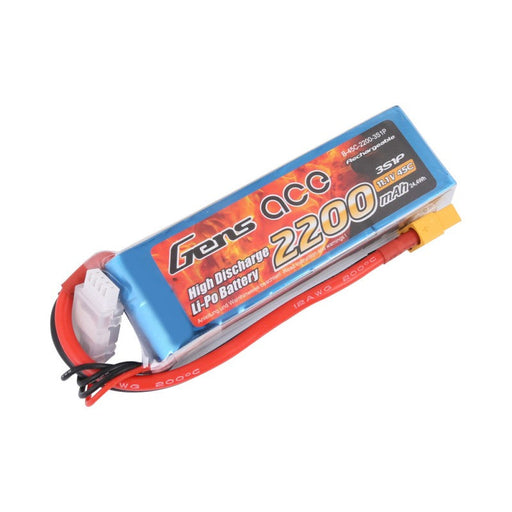 Gens Ace 2200mAh 11,1V 45C 3S1P Lipo Akkupack mit XT60 Stecker   LiPo24.de