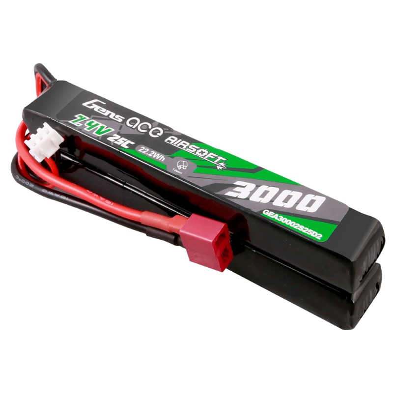 Gens Ace 2S 3000mAh 2S2P 7,4V 25C Airsoft Deans