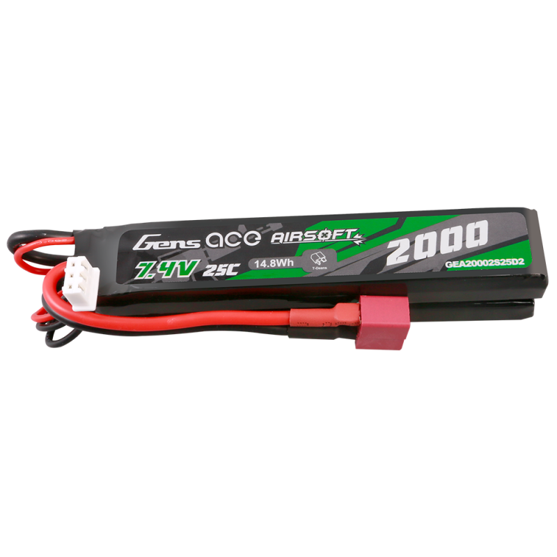 Gens Ace 2S 2000mAh 2S2P 7,4V 25C Airsoft Mini-Deans