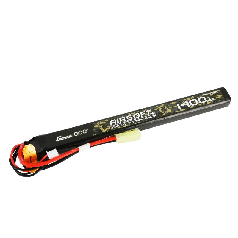 Gens Ace 25C 1400mAh 3S1P 11.1V Airsoft Gun Lipo Akku mit Mini Tamiya Stecker - LiPo24.de