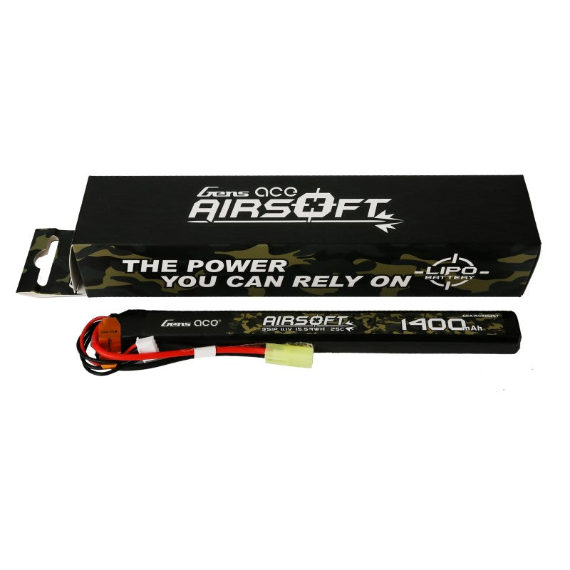 Gens Ace 25C 1400mAh 3S1P 11.1V Airsoft Gun Lipo Akku mit Mini Tamiya Stecker - LiPo24.de