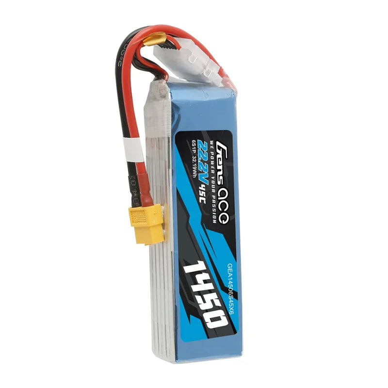 Gens Ace 1450mAh 22,2V 45C 6S1P Lipo-Akku - LiPo24.de