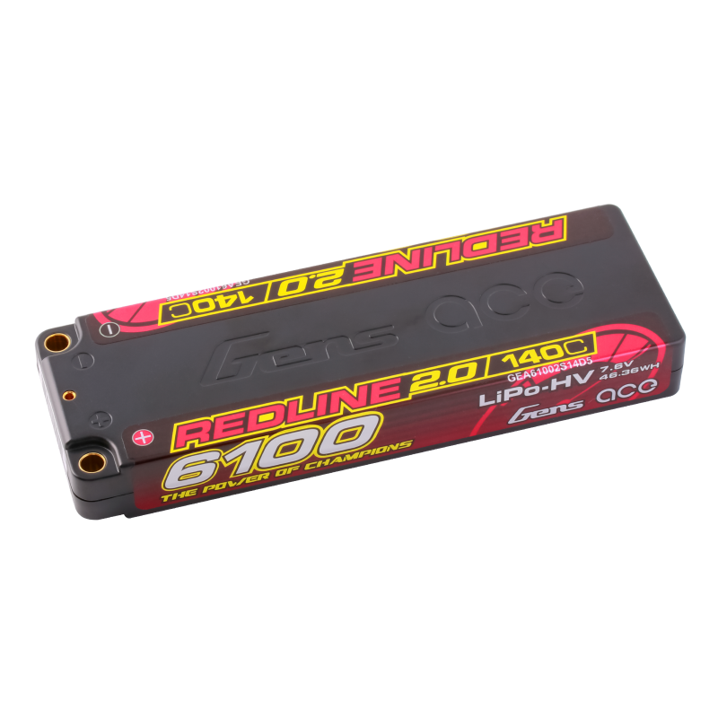 Gens ace Redline 2.0 Serie 6100 mAh 7,6 V 140 C 2S1P HardCase HV Lipo-Akku mit Hardcase 56#