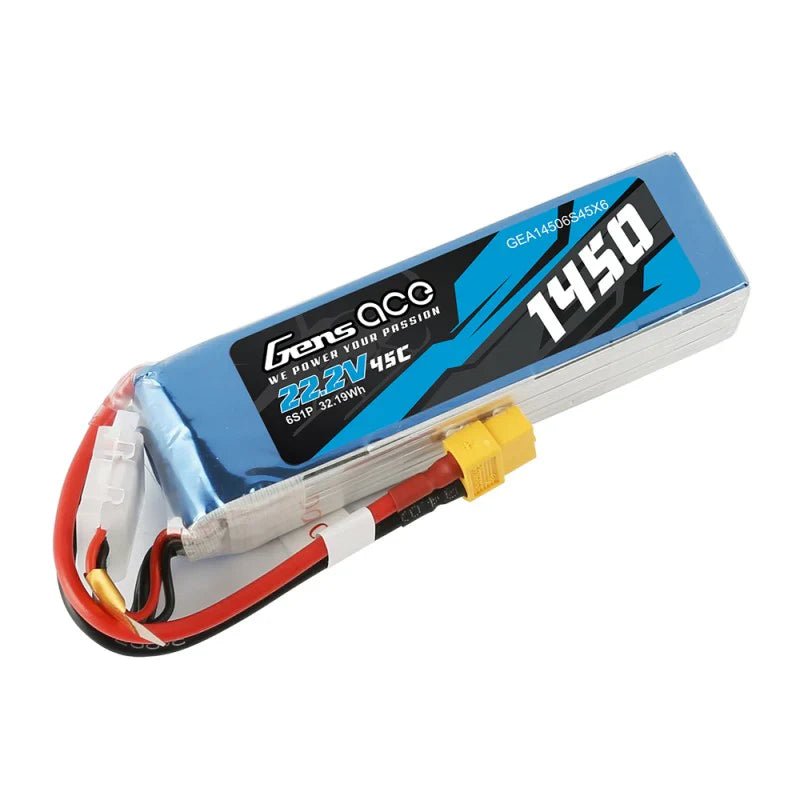 Gens Ace 1450mAh 22,2V 45C 6S1P Lipo-Akku - LiPo24.de