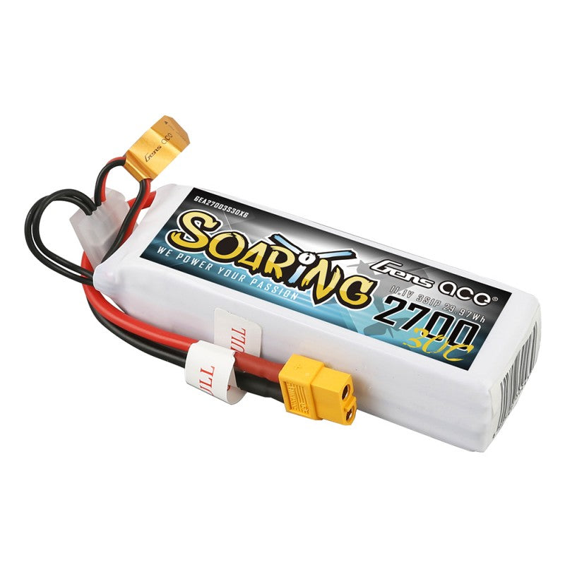 Gens Ace Soaring 2700mAh 11.1V 30C 3S1P LiPo-Akkupack mit XT60-Stecker - LiPo24.de