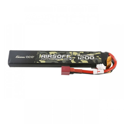 Gens Ace 25C 1200mAh 2S1P 7,4V Airsoft Gun Lipo Akku mit T Stecker   LiPo24.de