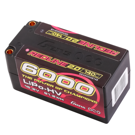 Gens ace Redline 2.0 Serie 6000 mAh 15,2 V 140 C 4S2P HardCase HV Lipo-Akku mit Hardcase 69#