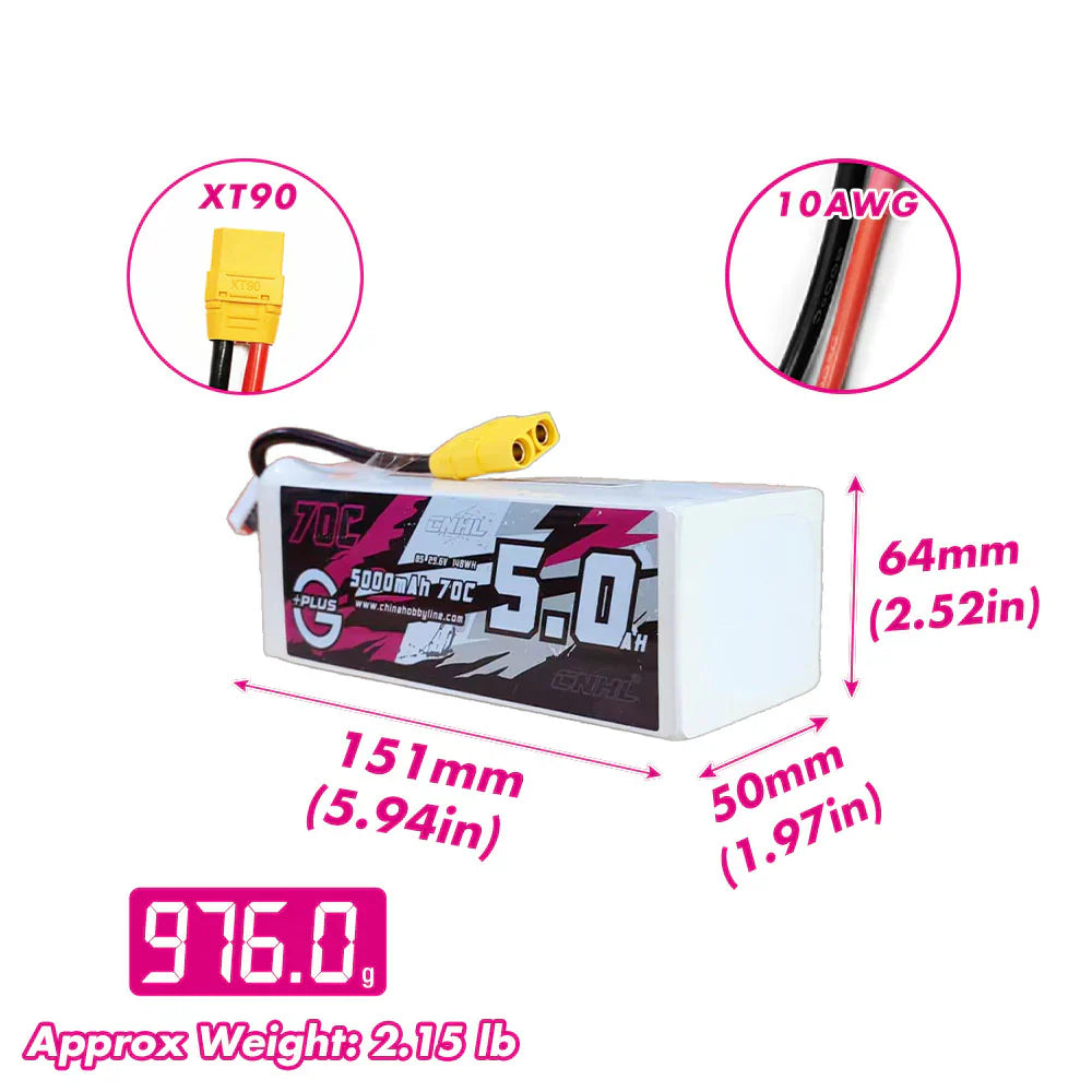 CNHL G+Plus 8S 5000mAh 29,6  8S 70C Lipo Akku mit XT90-Stecker