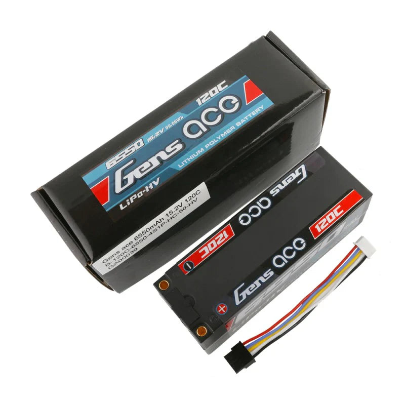 Gens Ace 6550mAh 15,2V High Voltage120C 4S1P HardCase Lipo 50# Packung mit Molex - LiPo24.de