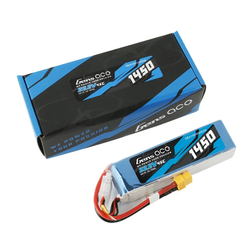 Gens Ace 1450mAh 22,2V 45C 6S1P Lipo-Akku - LiPo24.de